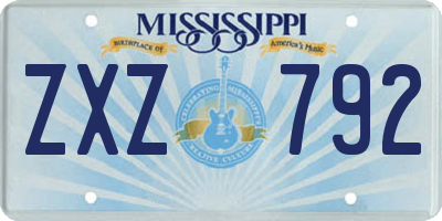 MS license plate ZXZ792