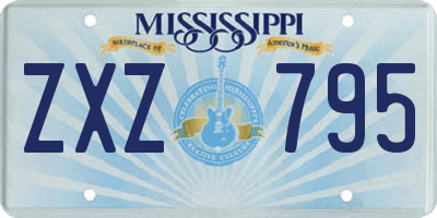 MS license plate ZXZ795