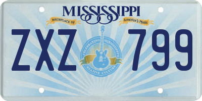 MS license plate ZXZ799