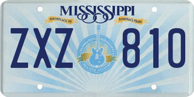 MS license plate ZXZ810