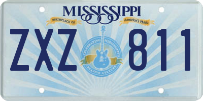 MS license plate ZXZ811