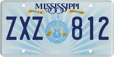 MS license plate ZXZ812