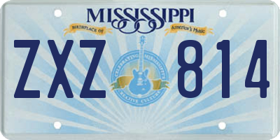 MS license plate ZXZ814