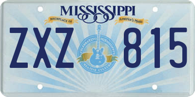 MS license plate ZXZ815