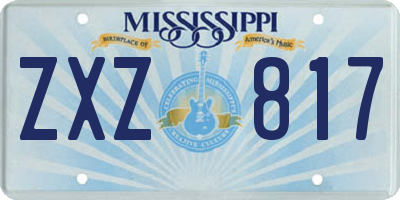 MS license plate ZXZ817