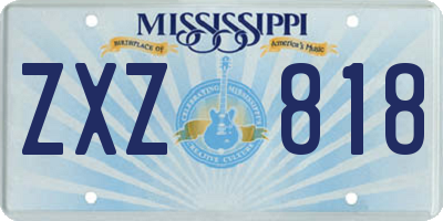 MS license plate ZXZ818
