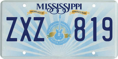 MS license plate ZXZ819