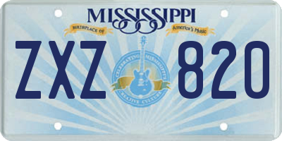 MS license plate ZXZ820