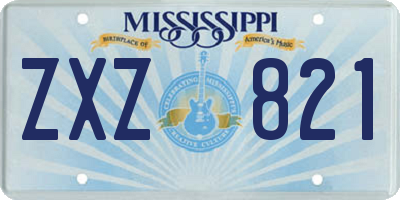 MS license plate ZXZ821