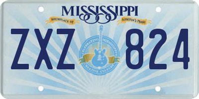 MS license plate ZXZ824