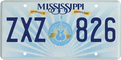 MS license plate ZXZ826