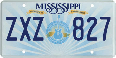 MS license plate ZXZ827