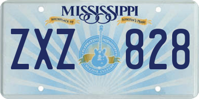 MS license plate ZXZ828