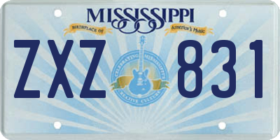 MS license plate ZXZ831