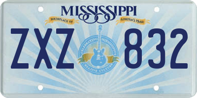 MS license plate ZXZ832