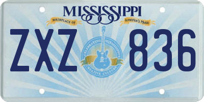 MS license plate ZXZ836