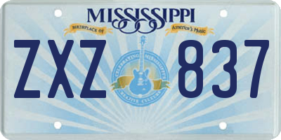 MS license plate ZXZ837