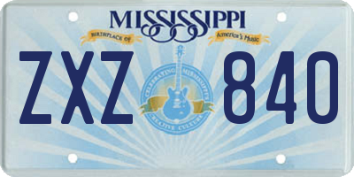 MS license plate ZXZ840