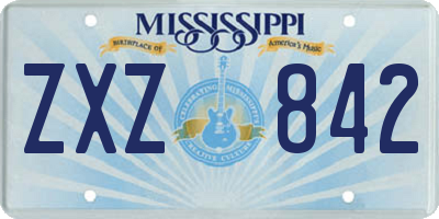 MS license plate ZXZ842