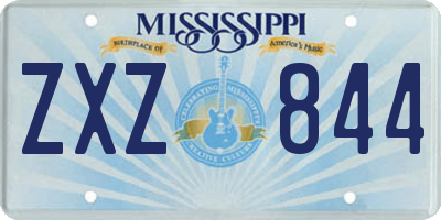MS license plate ZXZ844