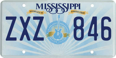 MS license plate ZXZ846