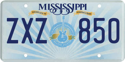 MS license plate ZXZ850
