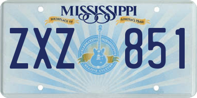 MS license plate ZXZ851