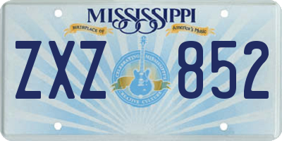 MS license plate ZXZ852