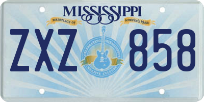 MS license plate ZXZ858