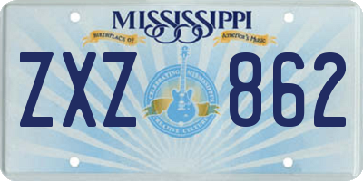 MS license plate ZXZ862