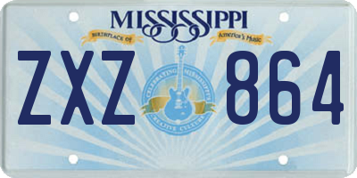 MS license plate ZXZ864