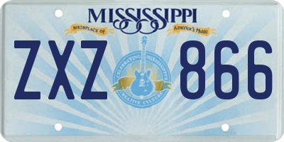 MS license plate ZXZ866
