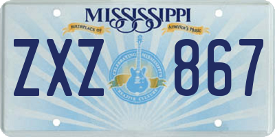 MS license plate ZXZ867