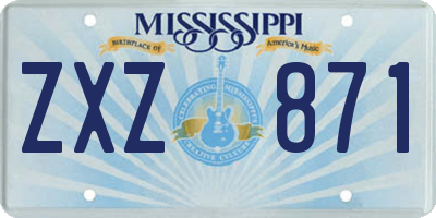 MS license plate ZXZ871