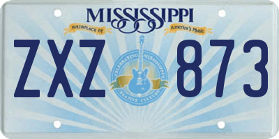 MS license plate ZXZ873