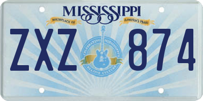 MS license plate ZXZ874