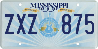 MS license plate ZXZ875