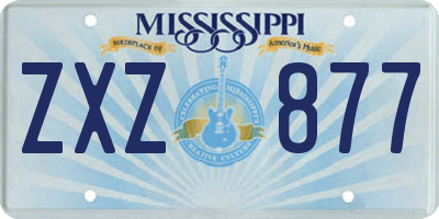 MS license plate ZXZ877