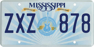MS license plate ZXZ878