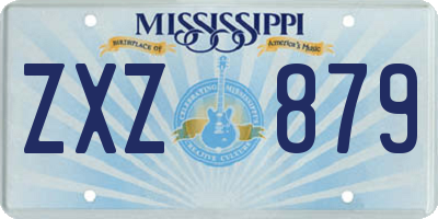 MS license plate ZXZ879