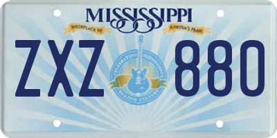 MS license plate ZXZ880