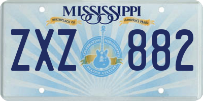 MS license plate ZXZ882