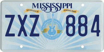 MS license plate ZXZ884