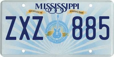 MS license plate ZXZ885