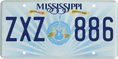 MS license plate ZXZ886