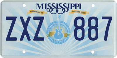 MS license plate ZXZ887