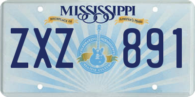 MS license plate ZXZ891