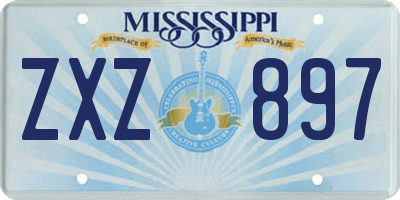 MS license plate ZXZ897