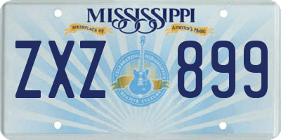 MS license plate ZXZ899