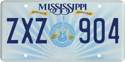 MS license plate ZXZ904